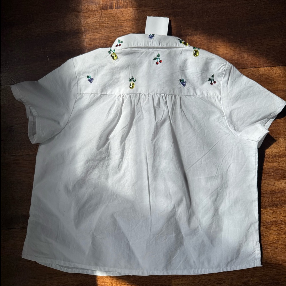 Crewcuts White Shirt with Colorful Fruit Embroidery - Picture 4 of 4